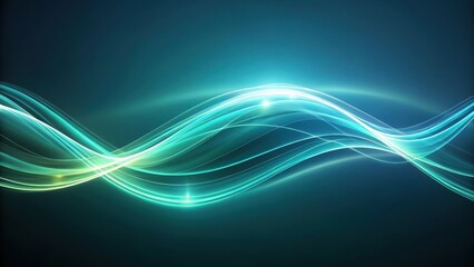 Wall Mural - Abstract Teal and Green Glowing Wave Energy Design for Backgrounds and Presentations