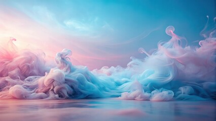 Wall Mural - Dreamlike Pastel Cloudscape An Ethereal Swirl of Colors Reflecting on a Serene Surface