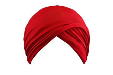 Wall Mural - red scarf is draped over a person's head, isolated