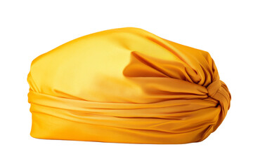 Wall Mural - Yellow scarf is folded into a headband, isolated