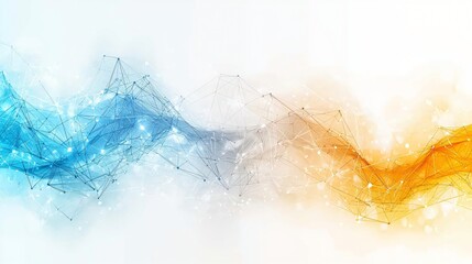 Abstract network connection, data flow, digital technology background