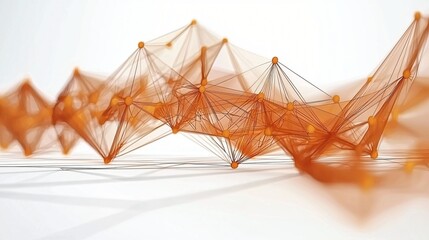 Abstract orange network data flow