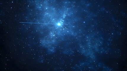 Wall Mural - a breathtaking view of a shooting star streaking across a deep blue night sky filled with countless 