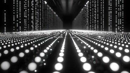 abstract digital tunnel: a monochromatic exploration of light and data