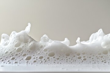 Wall Mural - Creamy and foamy bubbles cascading downwards with peaks in the image