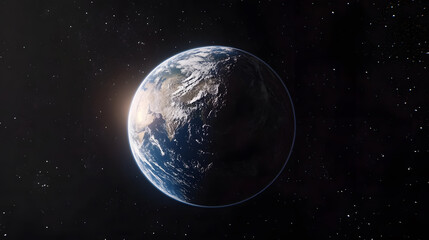 Wall Mural - stunning view of earth from space, showcasing its continents, oceans, and swirling cloud formations 