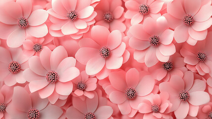 Wall Mural - Delicate pastel pink flowers arranged beautifully, perfect for a Mother's Day or wedding card