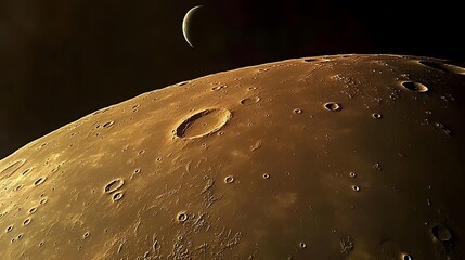 Wall Mural - a breathtaking view of a cratered celestial body, possibly a moon or planet.