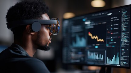 Wall Mural - advanced ai driven business management platform featuring real time data analytics interactive dashb