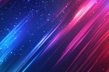 Wall Mural - Abstract background with diagonal glowing lines and sparkles.