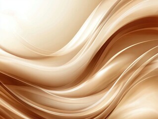 Wall Mural - Abstract beige and brown flowing waves.