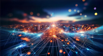 digital global network background