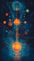 Wall Mural - abstract representation of a cosmic celestial body energy system