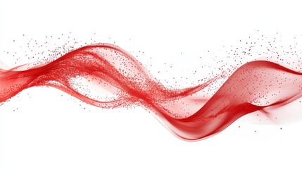 Wall Mural - flowing red wave abstract with sparkles and light effects