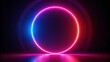 © Naowarat - Vibrant Neon Circle with Dynamic Light Effects in Dark Background