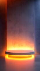 Poster - an illuminated product showcase display with abstract aesthetic design