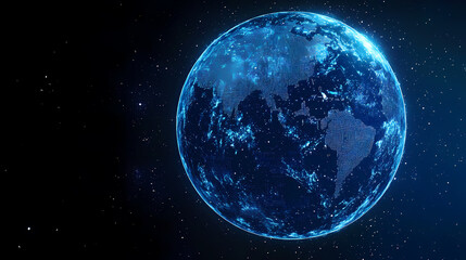 Wall Mural - blue earth in space with stars
