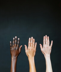 Wall Mural -  hands of different races, gender and age