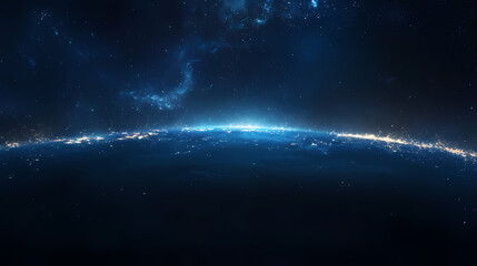 Wall Mural - earth from space: city lights and dark oceans