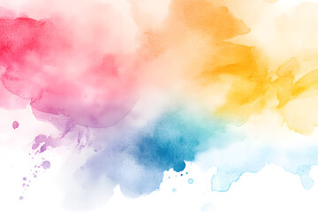 Wall Mural - Abstract, colorful watercolor background with grunge brush strokes and rainbow colors, with white space for design. Pastel colors.