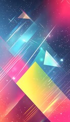 Wall Mural - geometric shapes and colors create a bright and colorful image