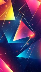 Wall Mural - colorful geometric shapes and stellar background creating a dynamic aesthetic