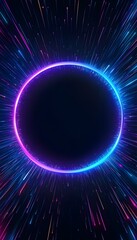 Wall Mural - a blue and purple glowing ring with bright lines