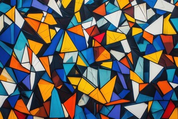 Wall Mural - Abstract Colorful Geometric Triangle Pattern Art