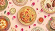 © CREATIVE STOCK - Eid Feast Elements Flat Lay Illustration, Eid ul Fitr