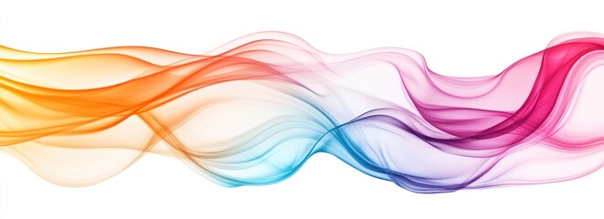 Wall Mural - Abstract colorful wave flow on white background.