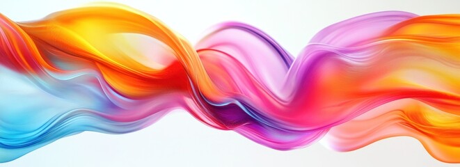 Wall Mural - Abstract colorful wave flow.