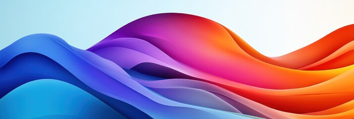 Wall Mural - abstract colorful waves flowing smoothly. (1)