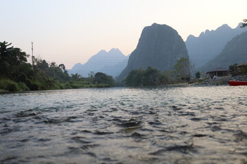 Wall Mural - Pha Tang Vang Vieng Laos