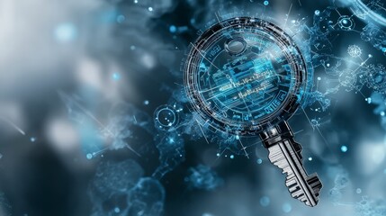Aufkleber - Secure holographic key unlocking advanced technology access in futuristic environment