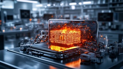 Aufkleber - Digital shield protecting data in a high-tech environment cybersecurity focus futuristic viewpoint