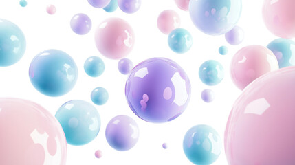 Sticker - Colorful Bubbles Floating on white Background