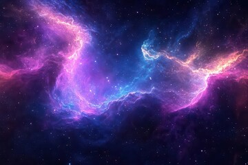 Wall Mural - cosmic vista featuring luminous nebulas and distant galaxies swirling cosmic dust illuminated by ste