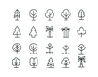 © creativestore - Thin Line Tree Icon Silhouette Collection Vector Template