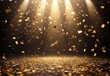 © ANUAR - Golden Confetti Shower Under Bright Stage Lights for Celebrations and Festive Occasions in a Sparkling Atmosphere of Joy and Excitement
