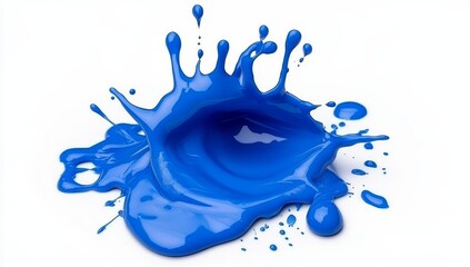Poster - Isolated vibrant blue paint splash on white background