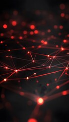 Wall Mural - red illuminated connection network creates a futuristic technological illustration