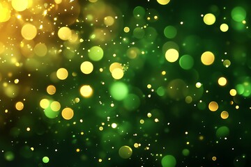 sparkling green and gold bokeh background