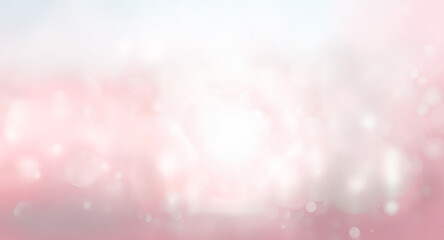Wall Mural - soft pink and white bokeh backdrop with a gentle gradient. blurred circles of light create a dreamy,