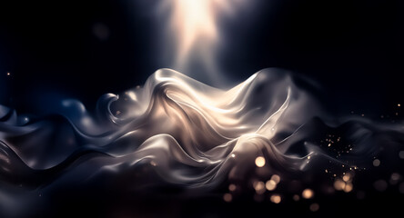 Wall Mural - abstract waves of light and dark shades gracefully glide across the scene, creating a fluid and drea