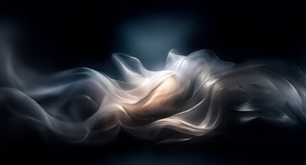 Wall Mural - abstract smoke swirls on dark backdrop, creating mystery and depth with flowing, ethereal forms. sof