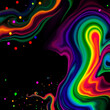 © Francisco - Colorful psychedelics splashing on a black background. A vibrant, flowing black background, psychedelic art, motion, vibrant, multicolored, abstract background, colorful.