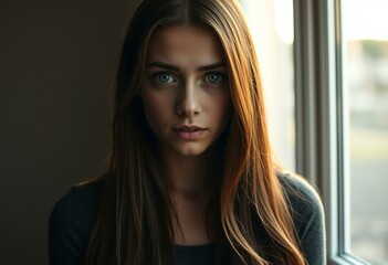 Poster - Portait of a young woman feeling ashamed