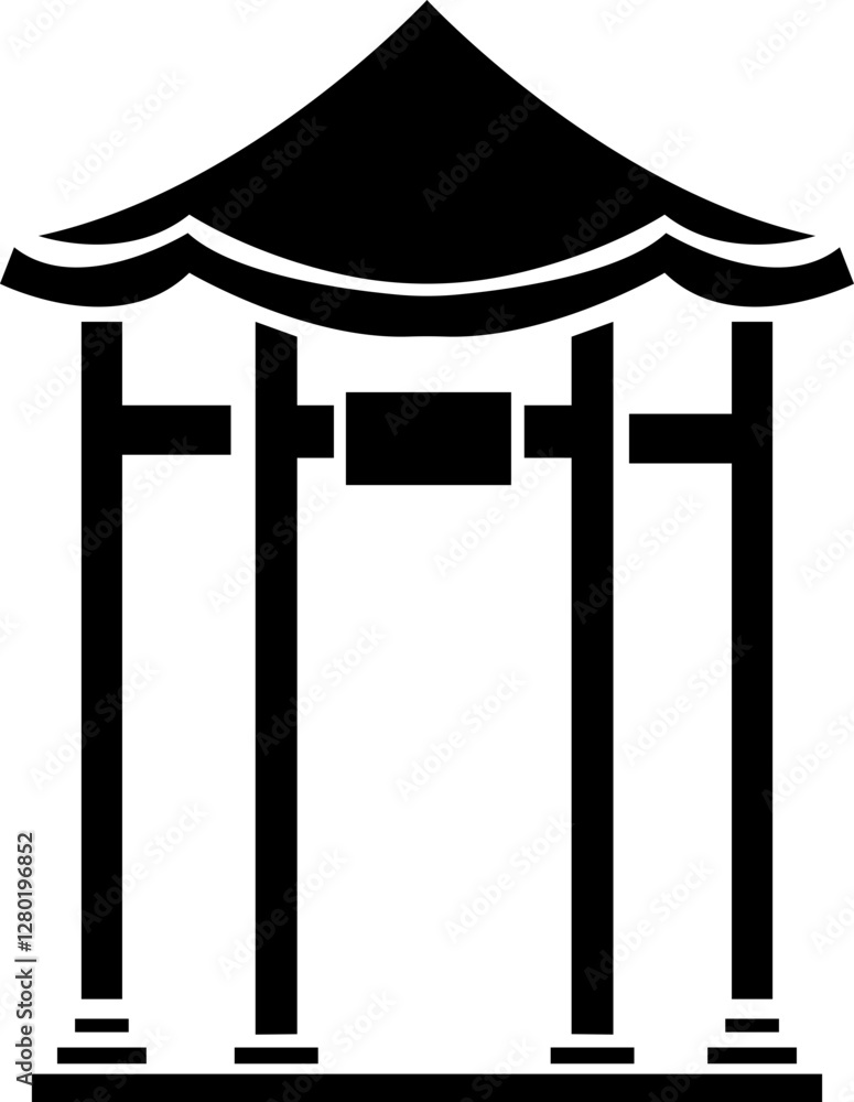 gazebo icon, Black gazebo park silhouette vector template designs ...