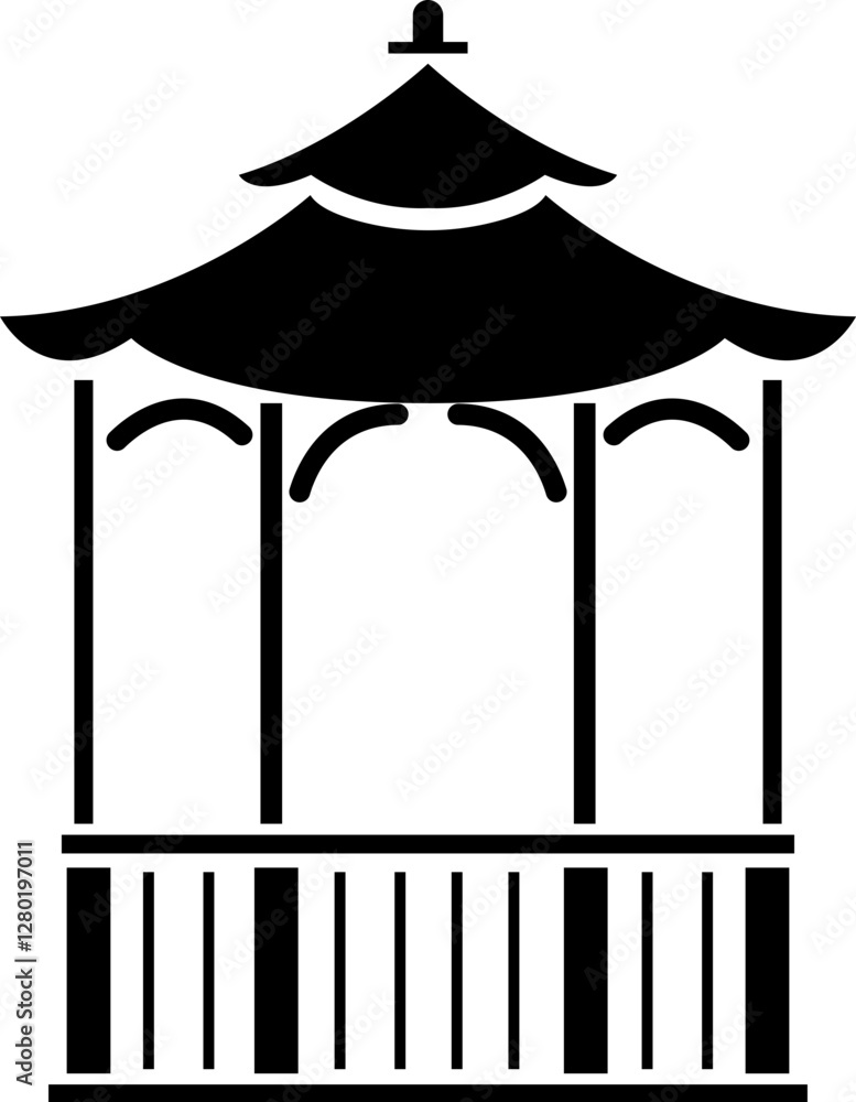 gazebo icon, Black gazebo park silhouette vector template designs ...