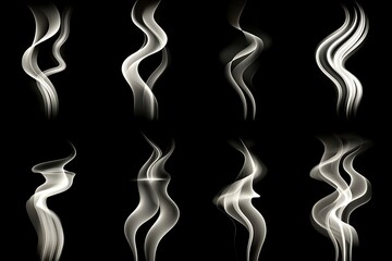 Wall Mural - smoke collection isolated on black background. smoke abstract background for design.